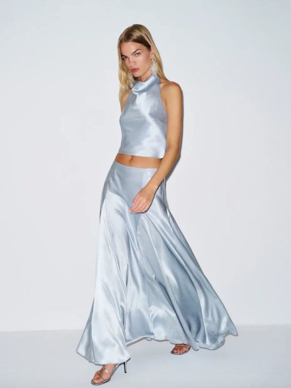 Reformation Sera Silk Two Piece Blue - Size 6